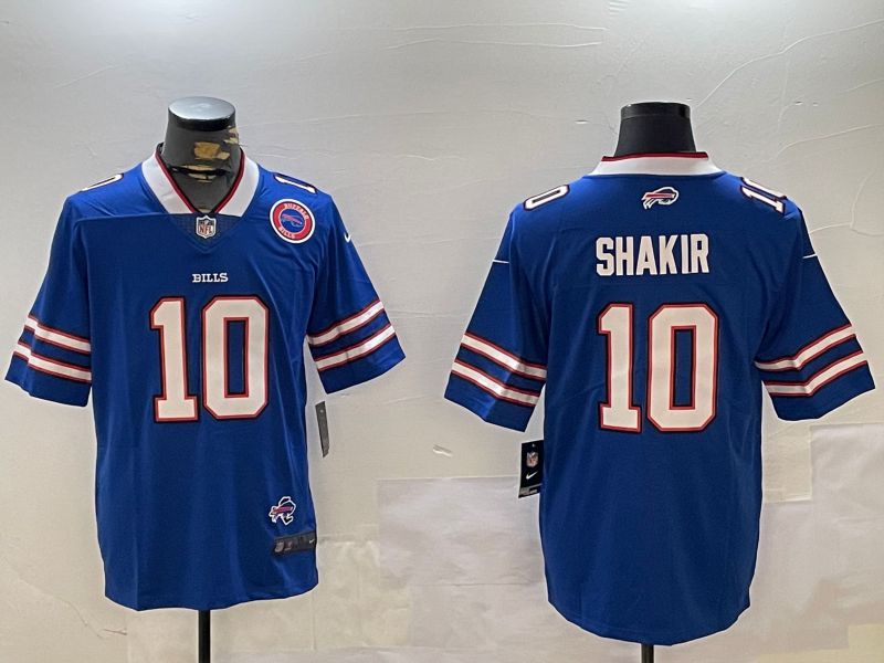 Men Buffalo Bills 10 Shakir Blue Second generation 2024 Nike Limited NFL Jersey style 3